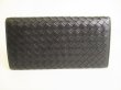 Photo2: BOTTEGA VENETA Intrecciato Black Leather Bifold Flap Long Wallet #9150