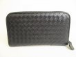 Photo2: BOTTEGA VENETA Intrecciato Black Leather Round Zip Wallet Purse #9151