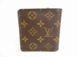 Photo2: LOUIS VUITTON Monogram Brown Leather Bifold Wallet Compact Zippe #9153