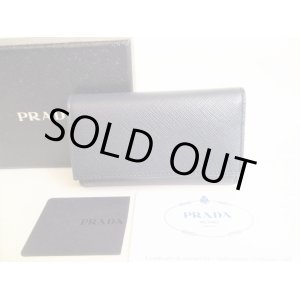 Photo: PRADA Navy Blue Saffiano Leather 6 Pics Key Cases #9168