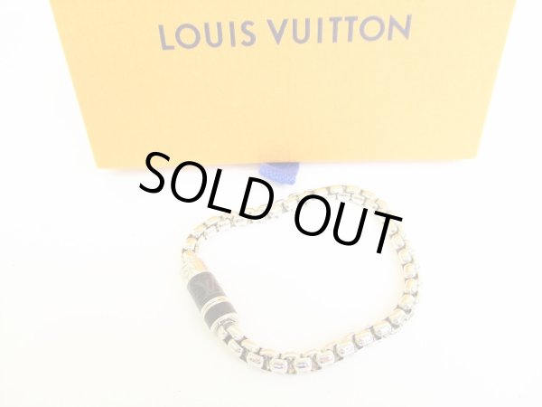 Photo1: LOUIS VUITTON Monogram Eclipse Chain Bracelet #9169