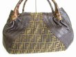 Photo2: FENDI Braided Handle Dark Brown Leather Zucca Spy Bag Hand Bag Purse #9172