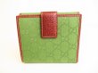 Photo2: GUCCI Green GG Canvas Brown Leather Bifold Wallet Compact Wallet #9173