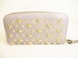 Photo2: Jimmy Choo Gold Metal Stars Gray Leather Round Zip Wallet FILIPA #9174