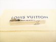 Photo1: LOUIS VUITTON Silver Steel LV Motif Necktie Pin Tie Clip #9181