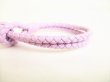 Photo2: BOTTEGA BENETA Intrecciato Lilac Leather Bangle Bracelet #9184