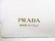 Photo10: PRADA White City Calf Leather Gold H/W Bifold Wallet Compact Wallet #9190