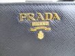 Photo10: PRADA Saffiano Black Hibiscus Leather Bifold Wallet Compact Wallet #9192