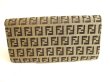 Photo2: FENDI Zucca Canvas Brown Leather Bifold Long Wallet Flap Wallet #9194