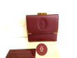 Photo1: Cartier Must de Cartier Bordeaux Leather Trifold Wallet #9197