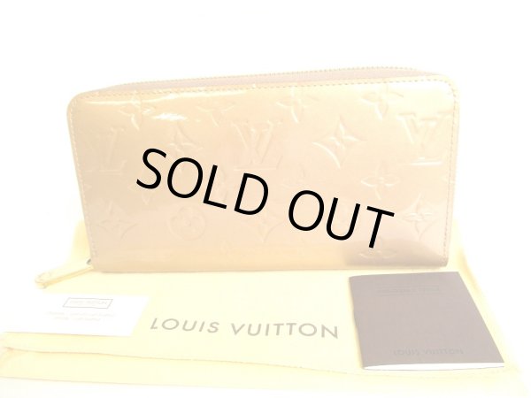 Photo1: LOUIS VUITTON Vernis Beige Patent Leather Round Zip Zippy Wallet #9220