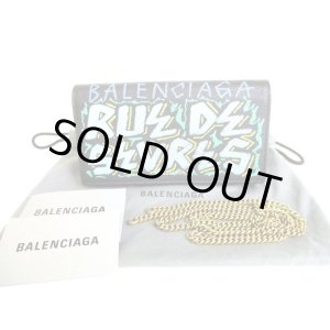 Photo: BALENCIAGA Graffiti Multicolor Leather Crossbody Bag Wallet on Chain #9221