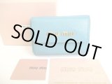 Photo: miumiu Blue Green Leather Madras Trifold Wallet Compact Wallet #9224