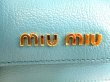 Photo10: miumiu Blue Green Leather Madras Trifold Wallet Compact Wallet #9224