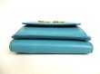 Photo5: miumiu Blue Green Leather Madras Trifold Wallet Compact Wallet #9224