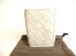 Photo1: BOTTEGA VENETA Pearl White Leather Trifold Wallet Compact Wallet #9235