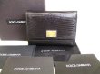 Photo1: DOLCE&GABBANA Black Leather Trifold Wallet Purse #9237