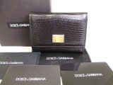 Photo: DOLCE&GABBANA Black Leather Trifold Wallet Purse #9237