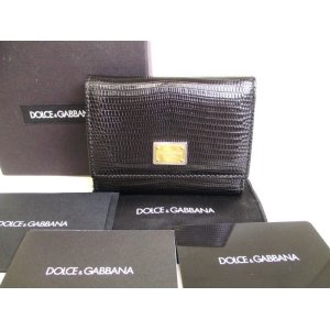 Photo: DOLCE&GABBANA Black Leather Trifold Wallet Purse #9237