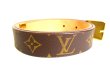 Photo3: LOUIS VUITTON Monogram Brown Gold Buckle Belt Waist Size 74-87cm #9242