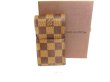 Photo1: LOUIS VUITTON Damier Brown Leather Cigarette Case Tabacco Case #9247