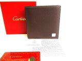 Photo: Cartier C de Cartier Dark Brown Leather Bifold Wallet Purse #9253