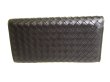 Photo2: BOTTEGA VENETA Intrecciato Black Leather Bifold Flap Long Wallet #9254