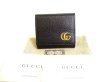 Photo1: GUCCI GG Marmont Black Leather Coin Purse #9261