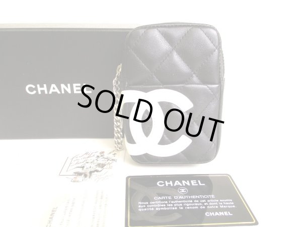 Photo1: CHANEL Cambon Calf Leather Black Cigarette Cases Pouch #9265