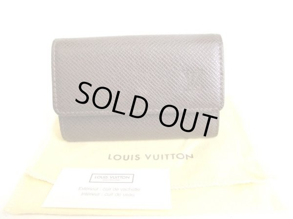 Photo1: LOUIS VUITTON Dark Brown Taiga Leather Multicles 6 Key Cases #9266