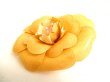 Photo2: CHANEL Camelia Beige orange Canvas Corsage Brooch #9269