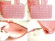 Photo9: BVLGARI Pink Canvas Cream Leather Logo Mania Tote Bag w/Pouch #9274