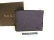 Photo1: GUCCI Black Denim Leather Bifold Wallet Compact Wallet #9276