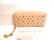 Photo1: Jimmy Choo Metal Stars Bullet Pink Leather Round Zip Wallet FILIPA #9283