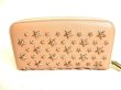 Photo2: Jimmy Choo Metal Stars Bullet Pink Leather Round Zip Wallet FILIPA #9283