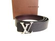 Photo1: LOUIS VUITTON Taurillon Black Leather LV Initales 3.5MM Reversible Belt #9285