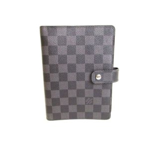 Photo: LOUIS VUITTON Damier Graphite Document Holders Medium Ring Agenda Cover #9291