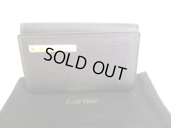 Photo1: Cartier Santos Black Leather 6 Pics Key Cases #9298