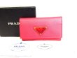 Photo1: PRADA Peonia Saffiano Leather 6 Pics Key Cases #9300