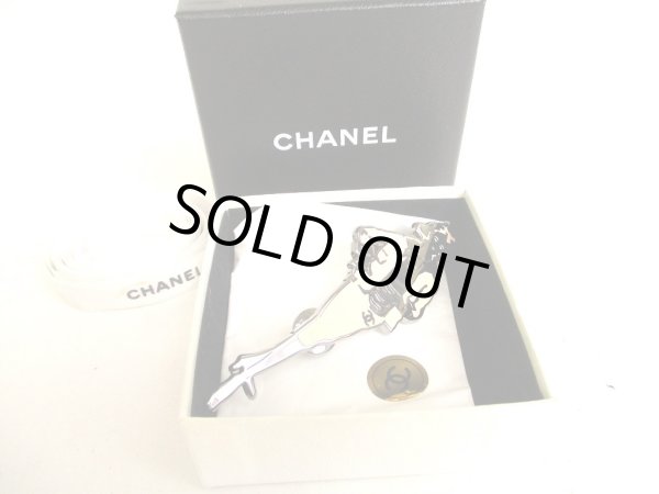 Photo1: CHANEL CC Logo Mademoiselle Motif Pin Brooch #9306