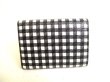 Photo2: miumiu Black White Madras Leather Trifold Wallet Compact Wallet #9307