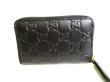 Photo2: GUCCI Guccissima Black Leather Round Zip Card Case Coin Purse #9311