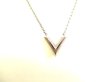 Photo2: LOUIS VUITTON Silver Plated Essential V Chain Necklace #9315