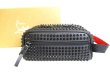 Photo1: Christian Louboutin Blaster Spikes Black Leather Clutch Bag Purse #9321