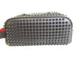 Photo2: Christian Louboutin Blaster Spikes Black Leather Clutch Bag Purse #9321