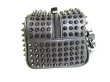 Photo3: Christian Louboutin Blaster Spikes Black Leather Clutch Bag Purse #9321