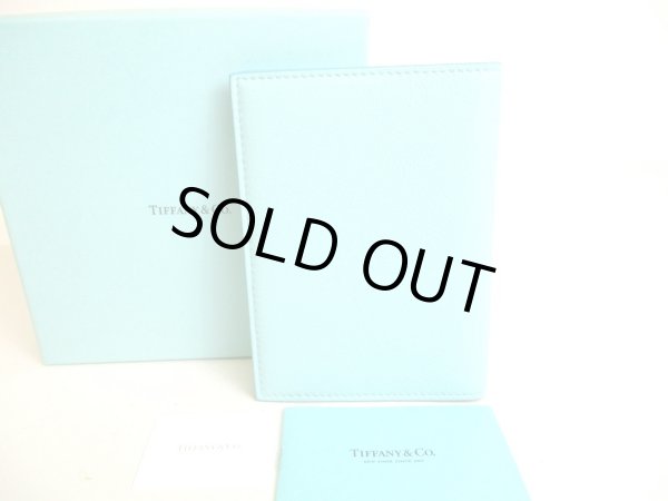 Photo1: Tiffany&Co. Blue Leather Passport Holder Notebook Holders #9330