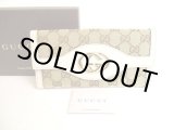 Photo: GUCCI GG Brown Canvas White Leather Soho Long Wallet #9335