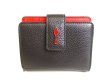 Photo2: Christian Louboutin Paloma Black Red Leather Bifold Wallet #9343