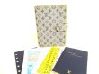 Photo1: LOUIS VUITTON Monogram Mini Blue Document Holders Small Ring Agenda Cover #9346